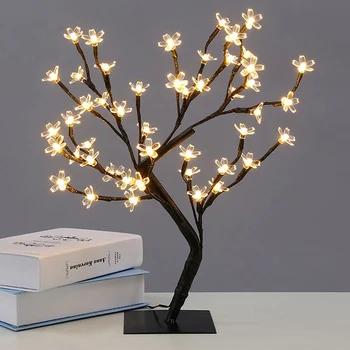 Luminarias LED Cherry Blossom Konáre Stromov Crystal Nočné Osvetlenie, Stolové Lampy, Spálňa Strany Svadobné Krytý Domova Osvetlenie