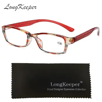 LongKeeper Retro Kvetované Okuliare na Čítanie Rám pre Mužov, Ženy Dizajn Značky Okuliare Presbyopic Okuliare Diopter zväčšovacie sklo