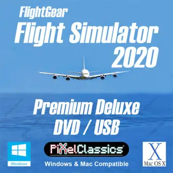 Flight Simulator 2020 X DELUXE FlightGear Lietadla, Lietadlo, Vrtuľník Sim DVD, USB
