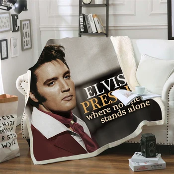 Elvis Presley 3d vytlačené fleece deka pre Lôžok Turistika Piknik Hrubé Deka Moderný prehoz cez posteľ Fleece Hodiť Deka štýl-6