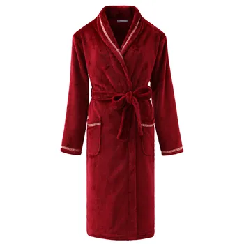 Muži A Ženy, Domáce Oblečenie Velúrové Odev v Zime Hrubé Intímne Bielizeň Bežné Nightgown Nadrozmerná Kimono Župan Šaty 3XL