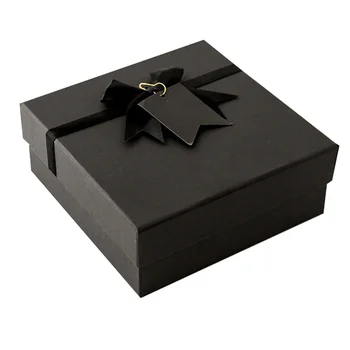 1Pc Black Úložný Box Darček Parfum Balenie Box Strany Prospech Okno so Stuhou