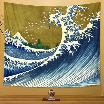 Japonský vlna domáce dekorácie gobelín dekorácie Českých dekorácie Hippie fantasy scény yoga mat gauč deka