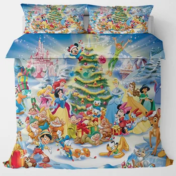 Disney Vianočné Snow White Posteľná Bielizeň Nastaviť, Princezná, Kráľovná, Kráľ Veľkosť Obliečky Kryt Deti Spálňa Cumlík Posteľná Bielizeň Luxusné Sady