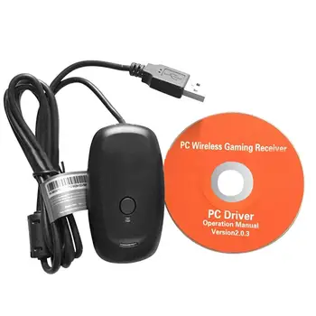 Bezdrôtový Gamepad PC Adaptér Radič Herné USB Prijímač pre Xbox 360 s CD