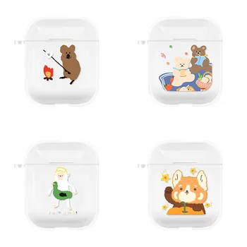 2021 Módne Roztomilý Kreslený Zvierat Medveď Psa Koala Slúchadlá Puzdro Pre Apple Airpods 1 / 2 Slúchadlá Bluetooth Bezdrôtové Slúchadlá Prípade