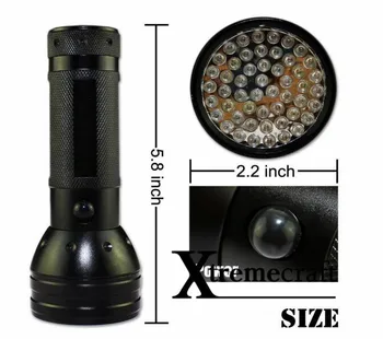 Xtremecraft 51 UV LED Scorpion Detektor Hunter Finder Ultra Violet Blacklight Baterka Pochodeň Svetla Lampy AA 395nm 5W