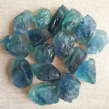 100g Prírodné suroviny Zelená modrá fluorite hrubý kameň prírodný kremenné kryštály minerálov energie kameň na liečenie