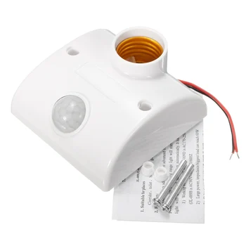 Lampa Base E27 Štandardné AC 170V-250V LED Žiarovka Base Infračervený IR Senzor Automatické Nástenné Svetlo Držiteľ Zásuvky PIR Detektor Pohybu