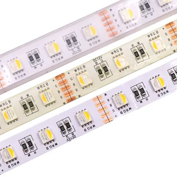 RGBW LED pásy DC24V DC12V 4 farby v 1 5050 smd 60LED/m 5m Flexibilné Vodotesný led pásky svetlo doprava zadarmo