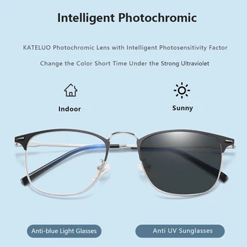 KATELUO 2020 Mens Anti Modré Svetlo Lasera Únava Okuliare Photochromic Počítač Okuliare pánske Optické Okuliare Rám 9810